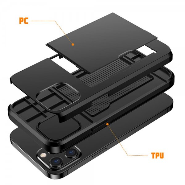iPhone 12/iPhone 12 Pro Kuoret Card Slide Sininen