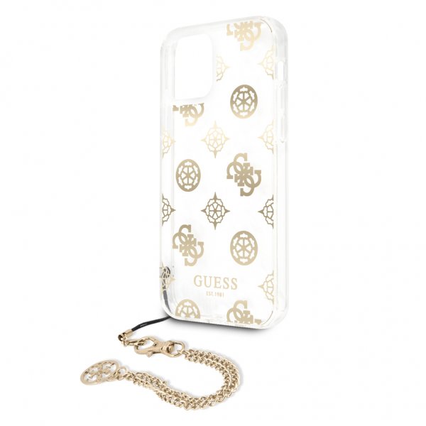 Guess iPhone 12/iPhone 12 Pro Kuori Chain Peony Kulta