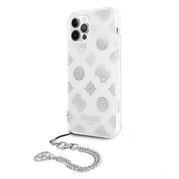 Guess iPhone 12/iPhone 12 Pro Suojakuori Chain Peony Silver