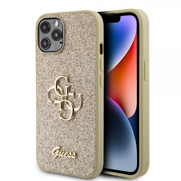 Guess iPhone 12/iPhone 12 Pro Kuori Fixed Glitter Kulta