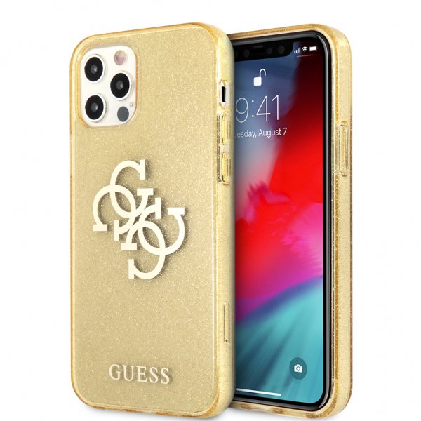 Guess iPhone 12/iPhone 12 Pro Kuori Täysglitter Kulta