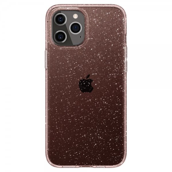 Spigen iPhone 12/iPhone 12 Pro -kuori Liquid Crystal Glitter Rose Quartz