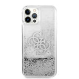 Guess iPhone 12/iPhone 12 Pro Glitter-suojakuori, kirkas hopea