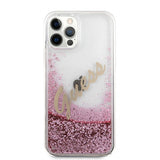 Guess iPhone 12/iPhone 12 Pro Kuori Liquid Glitter Vintage Rosa