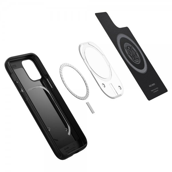 Spigen iPhone 12/iPhone 12 Pro -kuori, Mag Armor Matte Black