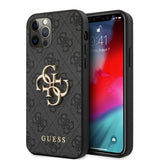 Guess iPhone 12/iPhone 12 Pro Kuori Metal Logo Harmaa
