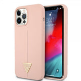 Guess iPhone 12/iPhone 12 Pro Suojakuori Metal Triangle Pinkki