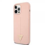 Guess iPhone 12/iPhone 12 Pro Suojakuori Metal Triangle Pinkki
