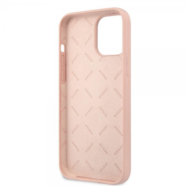 Guess iPhone 12/iPhone 12 Pro Suojakuori Metal Triangle Pinkki
