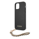 Guess iPhone 12/iPhone 12 Pro -kotelo Saffiano Chain Musta