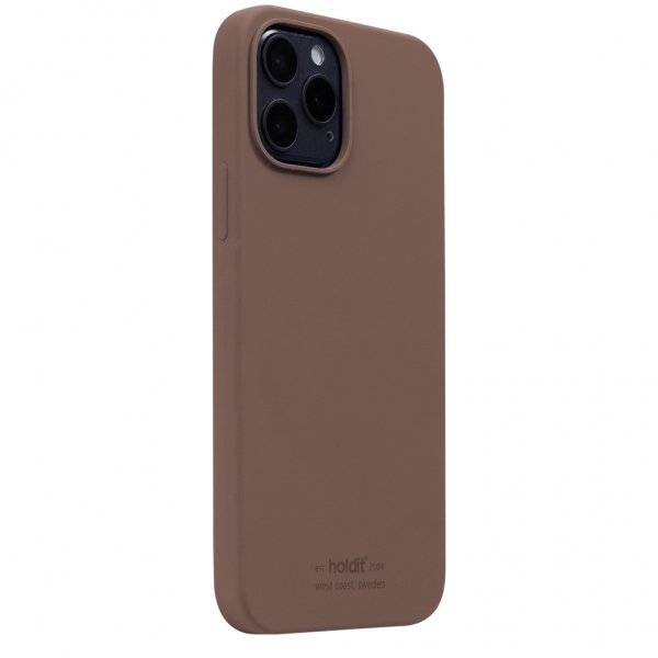 holdit iPhone 12/iPhone 12 Pro Silikonikuori Dark Brown
