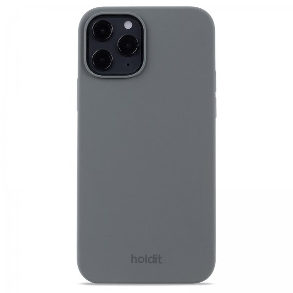 holdit iPhone 12/iPhone 12 Pro Kuori Silikoni Space Gray