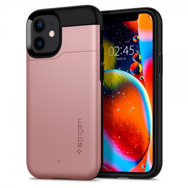 Spigen iPhone 12/iPhone 12 Pro Kuori Slim Armor CS Ruusukulta