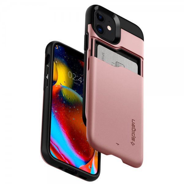 Spigen iPhone 12/iPhone 12 Pro Kuori Slim Armor CS Ruusukulta