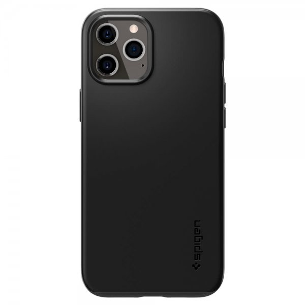 Spigen iPhone 12/iPhone 12 Pro Kuori Thin Fit Musta