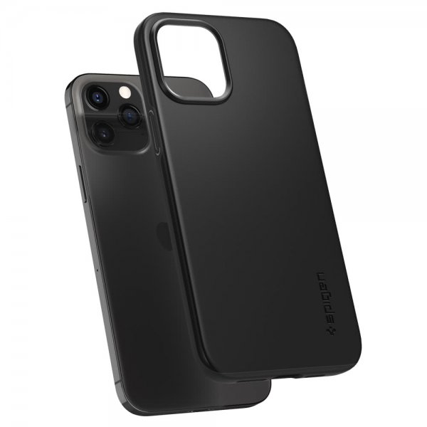 Spigen iPhone 12/iPhone 12 Pro Kuori Thin Fit Musta