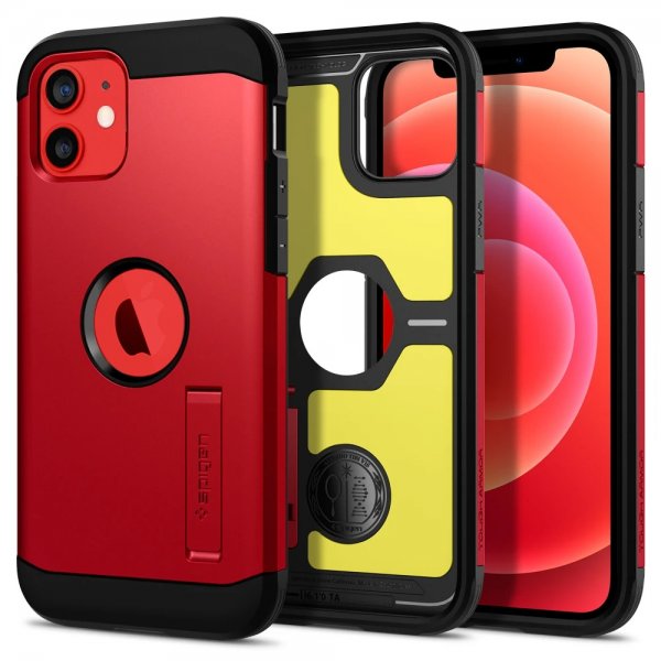 Spigen iPhone 12/iPhone 12 Pro Suojakuori Tough Armor Punainen