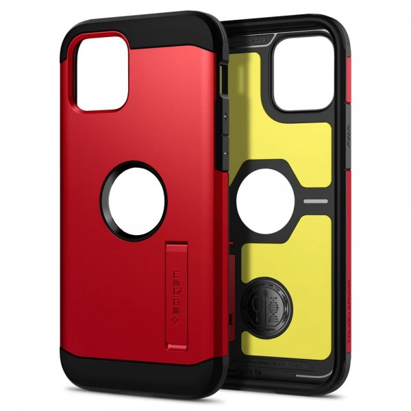 Spigen iPhone 12/iPhone 12 Pro Suojakuori Tough Armor Punainen