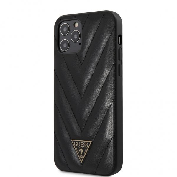 Guess iPhone 12/iPhone 12 Pro Suojakuori V Quilted Musta