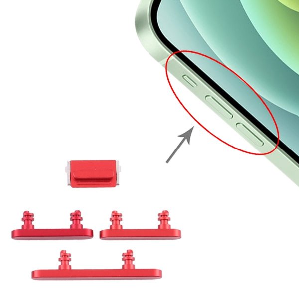 iPhone 12 Mini Sivupainikkeet - Punainen