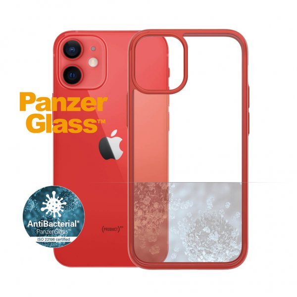 PanzerGlass iPhone 12 Mini ClearCase Color -suojakuori, mandariininpunainen
