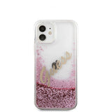Guess iPhone 12 Mini Kuori Liquid Glitter Vintage Pink