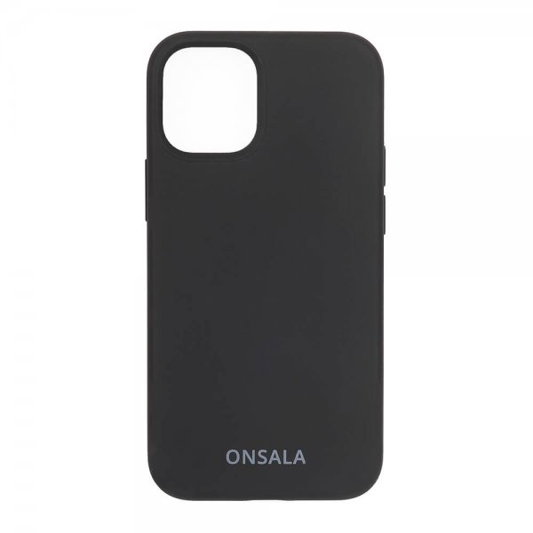 Onsala iPhone 12 Mini -silikonikuori, musta
