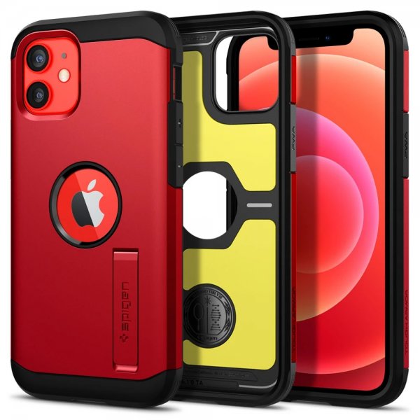 Spigen iPhone 12 Mini -suojakuori Tough Armor, punainen