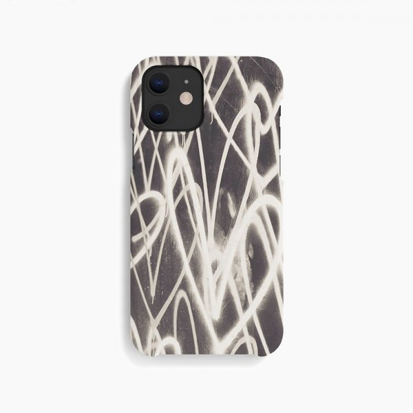 agood company iPhone 12 Mini Kuori Kasvipohjainen Graffiti Heart Musta Valkoinen