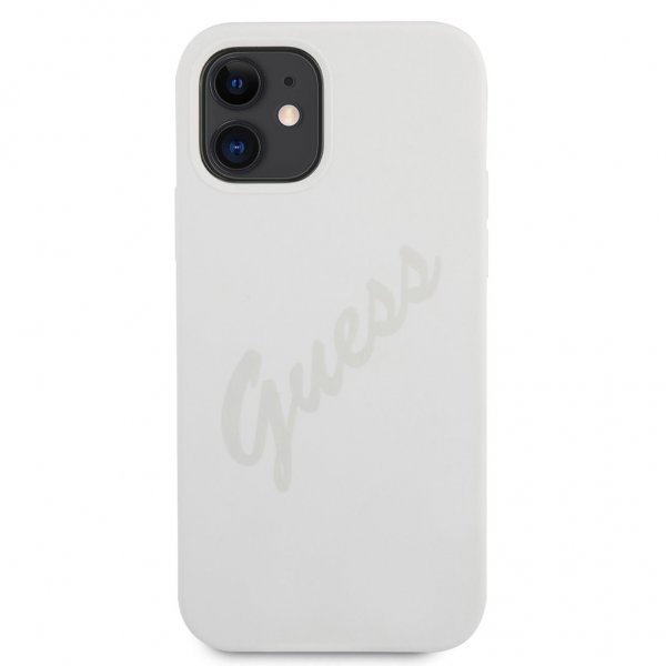 Guess iPhone 12 Mini Kuori Vintage Silicone Cream