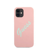 Guess iPhone 12 Mini Kuori Vintage Silicone Pink
