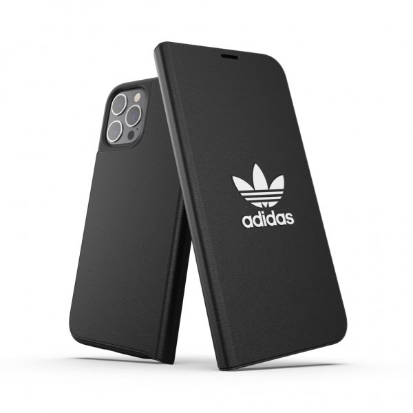 Adidas iPhone 12 Pro Max Kotelo Booklet Case Basic Musta