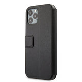 Guess iPhone 12 Pro Max -suojakuori, Gold Triangle Saffiano, musta