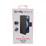Celly iPhone 12 Pro Max Fodral Wally Wallet Case Musta