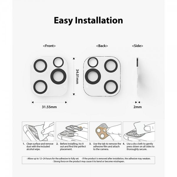 Ringke iPhone 12 Pro Max Kameran suojalasi 2 kpl