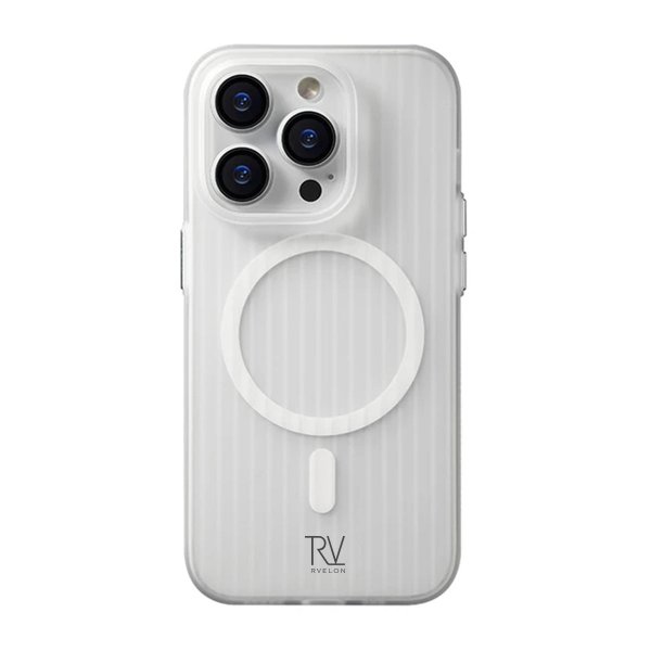 Rvelon iPhone 12 Pro Max Kuori Aallotettu MagSafe Valkoinen
