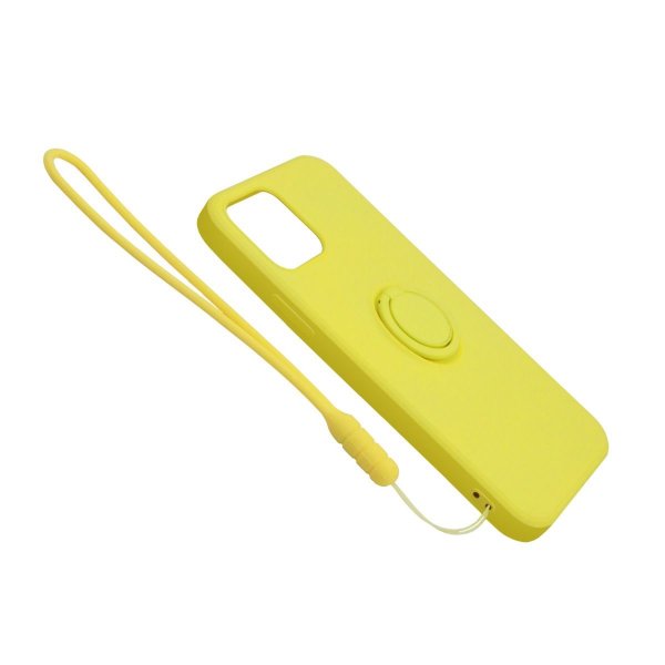 iPhone 12 Pro Max Silikonikuori sormipidikkeellä, keltainen