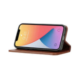 Rvelon iPhone 12 Pro Max Kotelo, aitoa nahkaa, ruskea