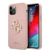Guess iPhone 12 Pro Max -kuoret 4G Logo Saffiano Pinkki