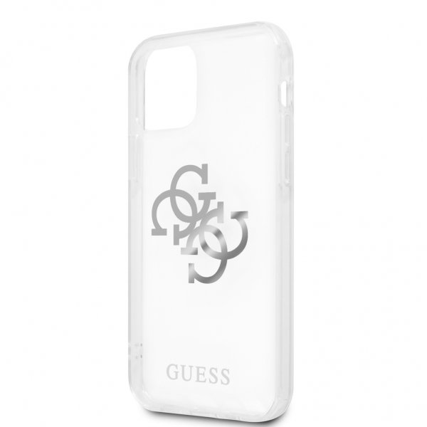 Guess iPhone 12 Pro Max Kuori 4G Logo Silver Kirkas