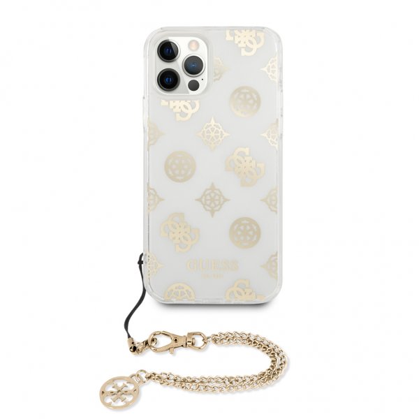 Guess iPhone 12 Pro Max Kuori Ketju Peony Kulta