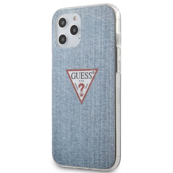 Guess iPhone 12 Pro Max Kuori Denim Triangle Vaaleansininen