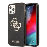 Guess iPhone 12 Pro Max Kuori Glitter Musta