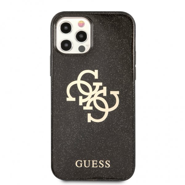 Guess iPhone 12 Pro Max Kuori Glitter Musta