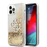 Guess iPhone 12 Pro Max -kuoret, Liquid Glitter, kulta, kirkas