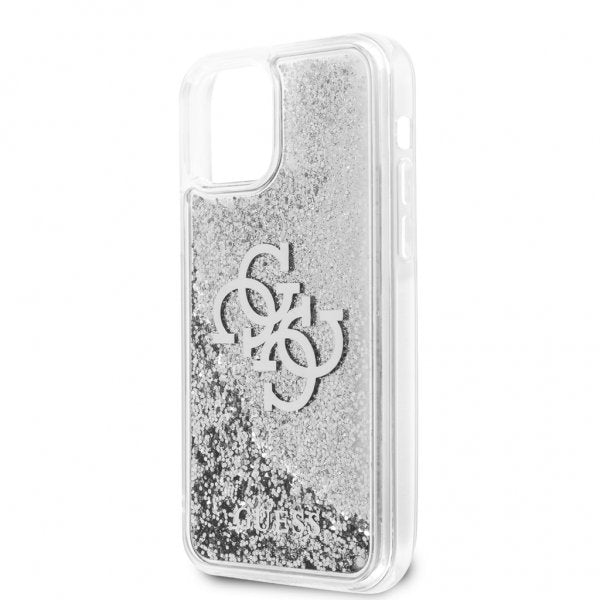 Guess iPhone 12 Pro Max Kuori Liquid Glitter Silver Kirkas