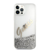 Guess iPhone 12 Pro Max -kuoret Liquid Glitter Vintage Silver