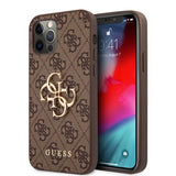 Guess iPhone 12 Pro Max Kuori Metal Logo Ruskea