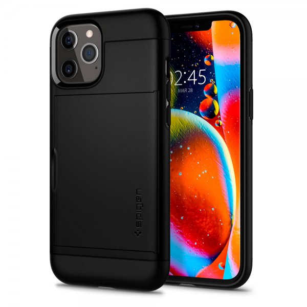 Spigen iPhone 12 Pro Max Kuori Slim Armor CS Musta