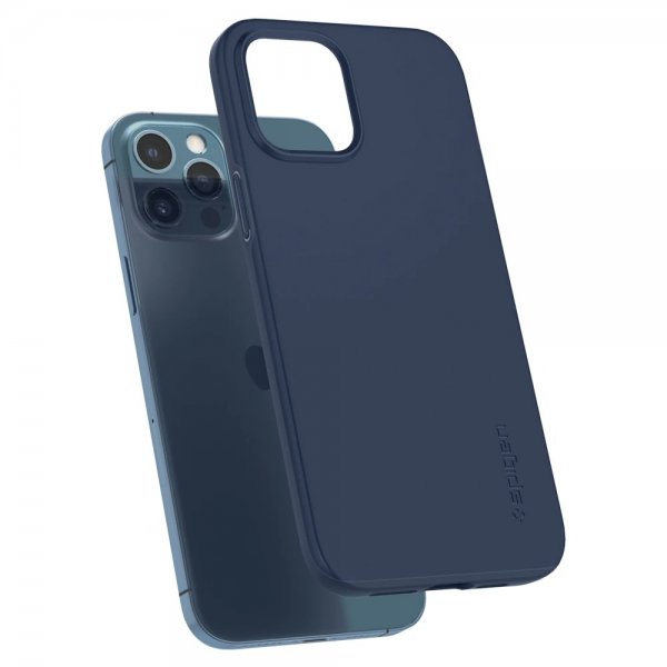 Spigen iPhone 12 Pro Max Kuori Thin Fit Deep Blue